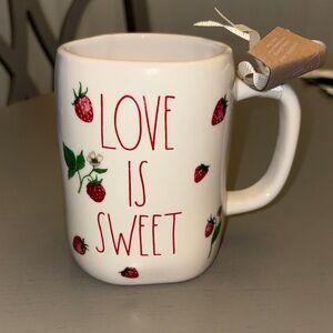 Rae Dunn Love Is Sweet Mug with Red Strawberries